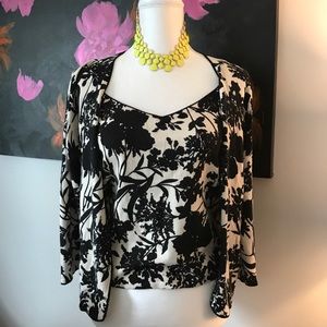 Ann Taylor Cardigan Set, silk blend, size L